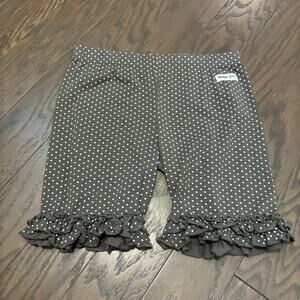 Madison Grace Boutique Ruffle Shorts Girls Brown Polka Dot Size 14